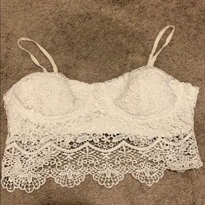Charlotte Russe White Lace Bralette